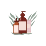 iconiță cu trei recipiente pentru produse cosmetice