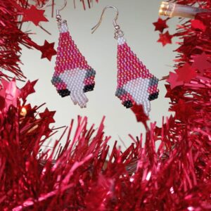 Cercei din mărgele - Crăciun - Elful moșului