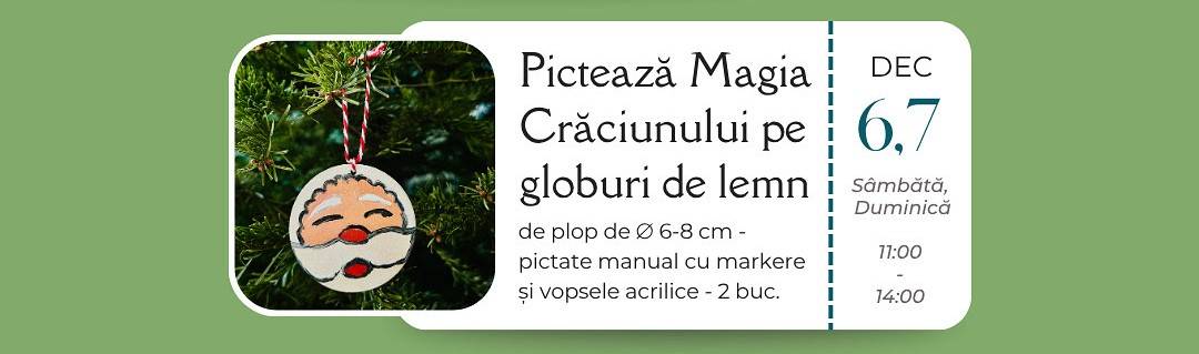 ✨ Pictează Magia Crăciunului pe globuri de lemn ✨