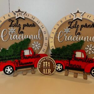 Calendar mobil de urmărire a zilelor rămase până la Crăciun – decorat cu licheni