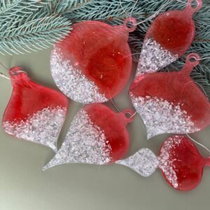 Set de 6 decorațiuni de brad din rășină epoxidică