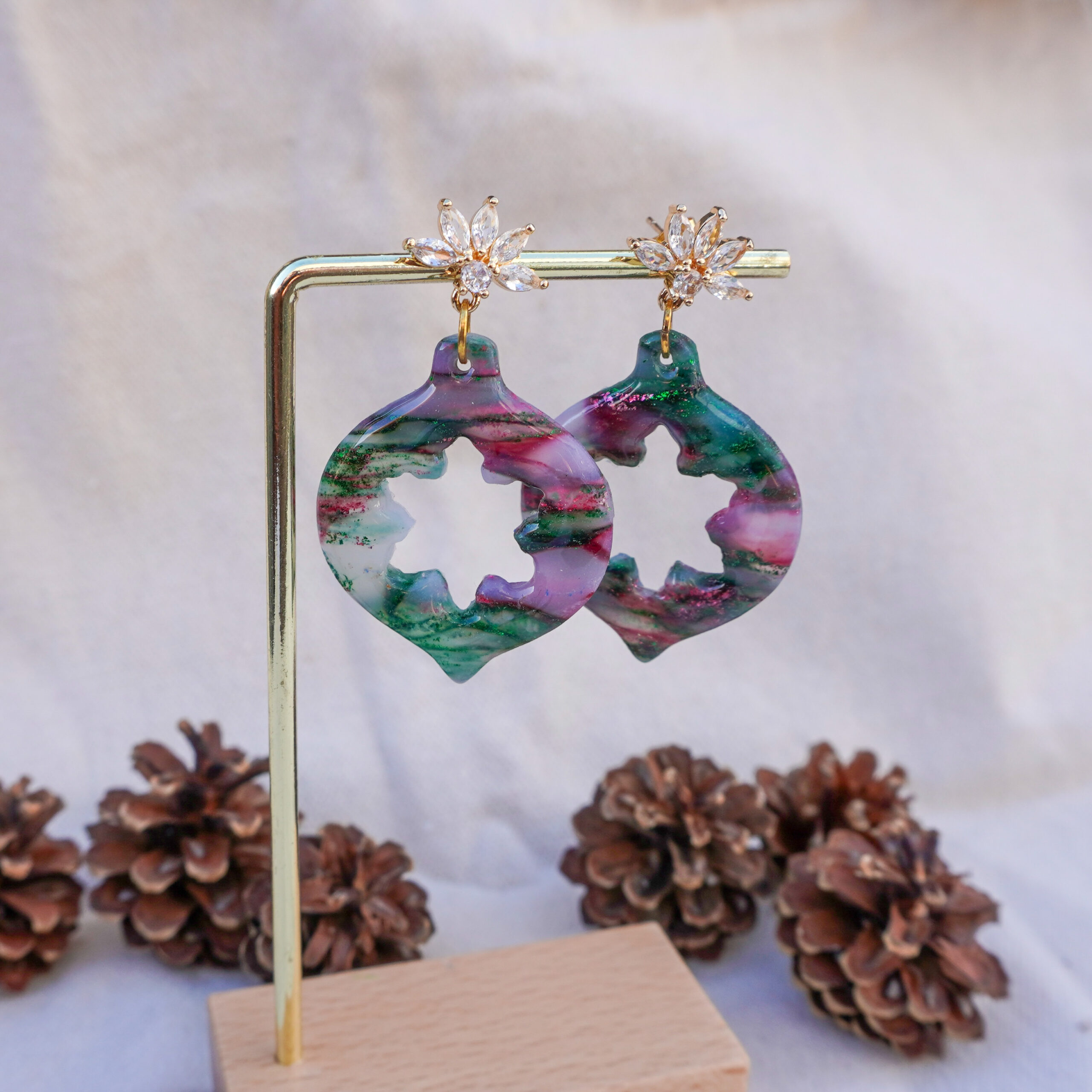 Cercei Frostine Handmade din Lut Polimeric - imagine 5