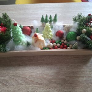 Decorațiune cu luminițe si lumanari din ceara soia cu aroma de scorțișoară si portocală