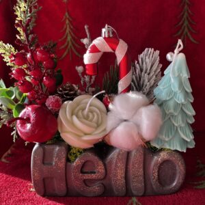 Recipient ceramic Hello - gri