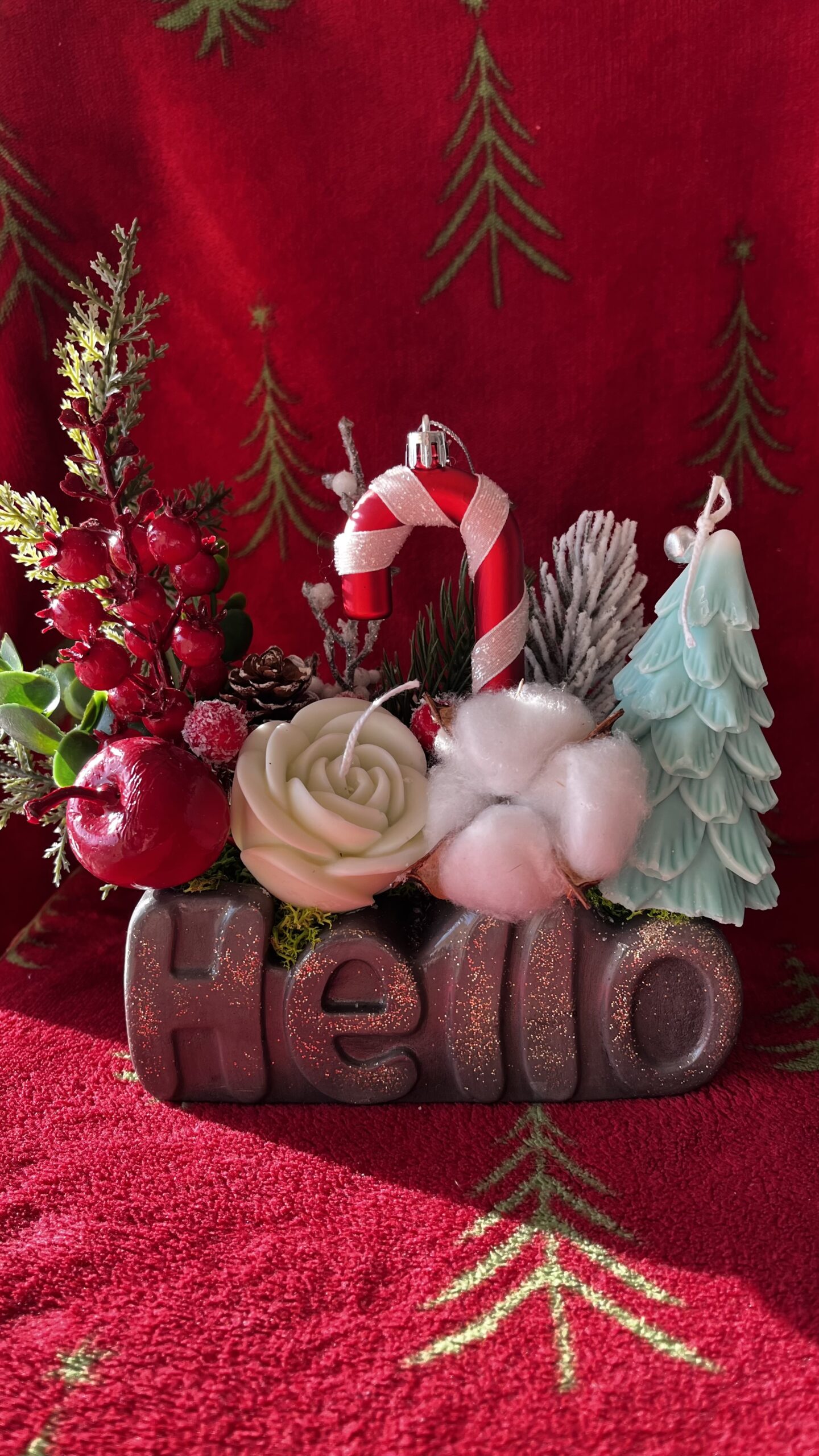 Recipient ceramic Hello - gri