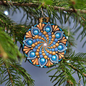 Glob Mandala "Ice Flower" Blue