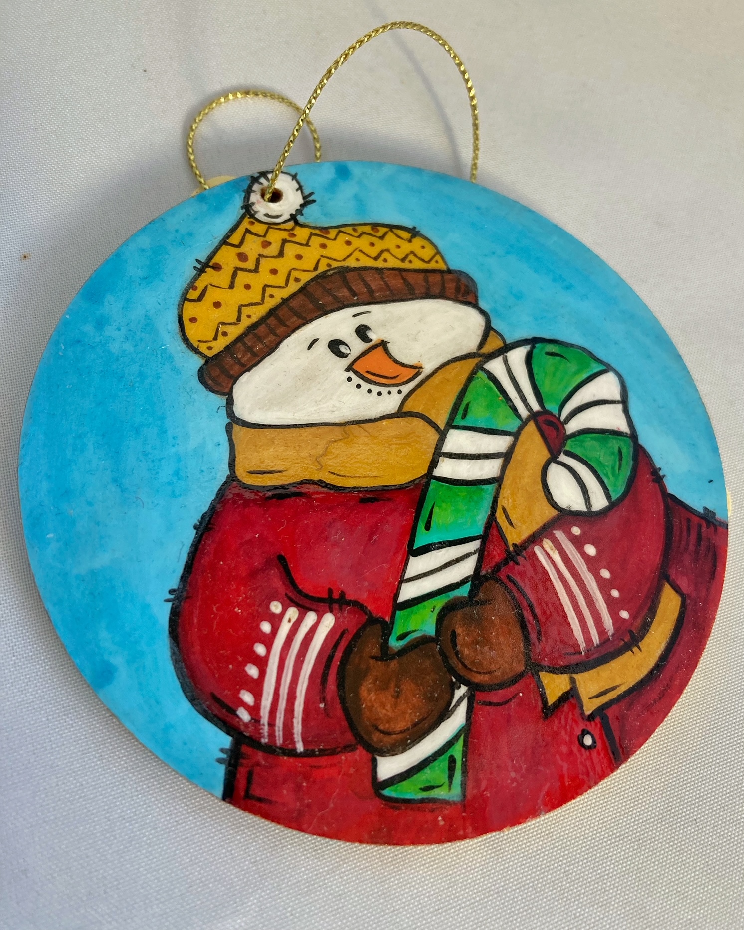 Ornament brad pictat manual - Craciun - imagine 10