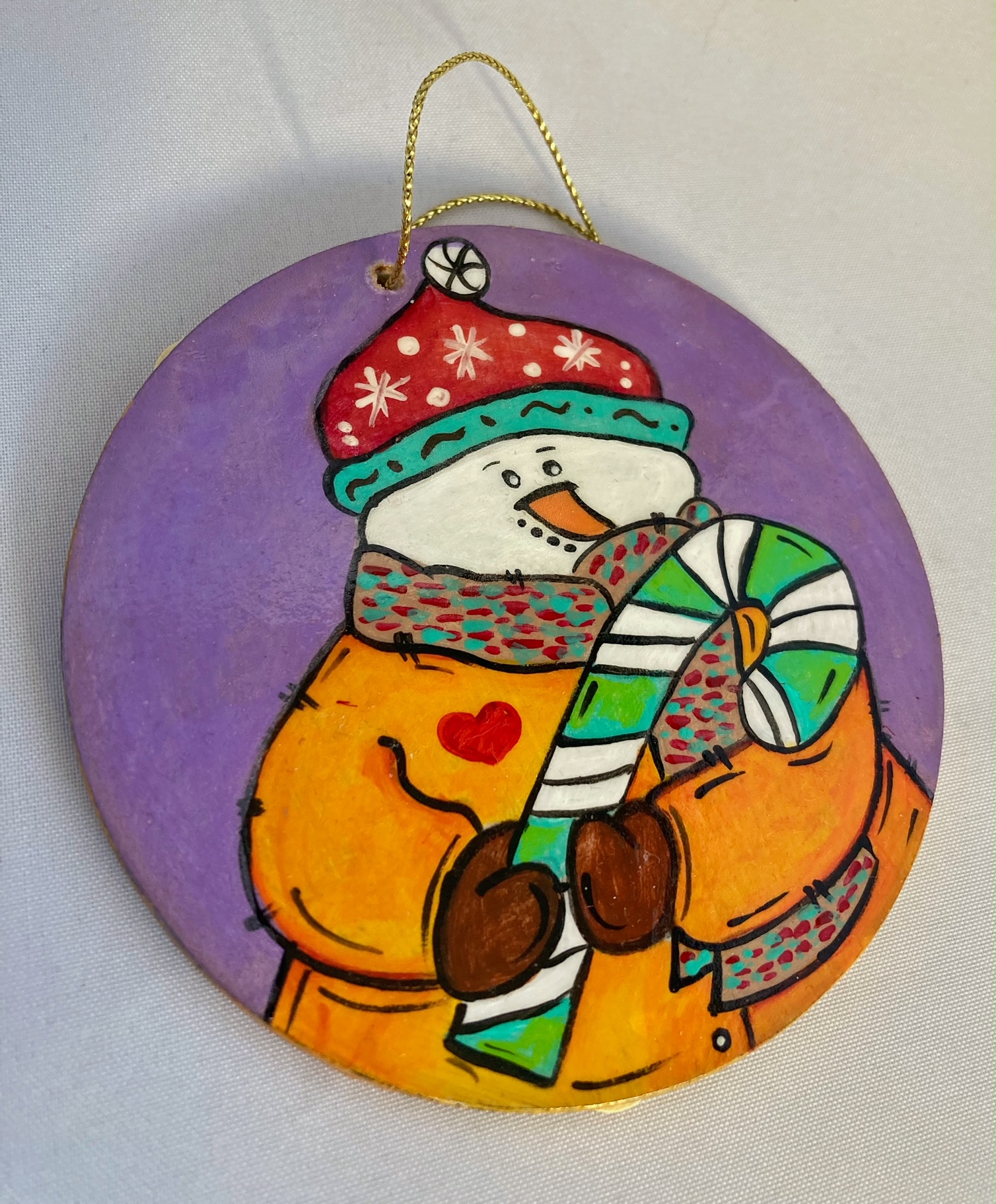 Ornament brad pictat manual - Craciun - imagine 11