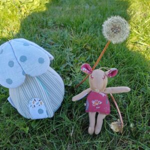 Set Animăluț cu căsuță - jucărie textilă handmade pentru copii