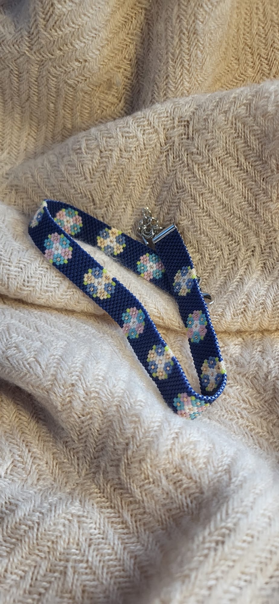 Colier tip chocker "Flori de gheata" - imagine 3