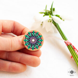 Mărțișor tip broșă - Mov & Turcoaz