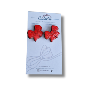 Cercei cu fundiță, pictați manual